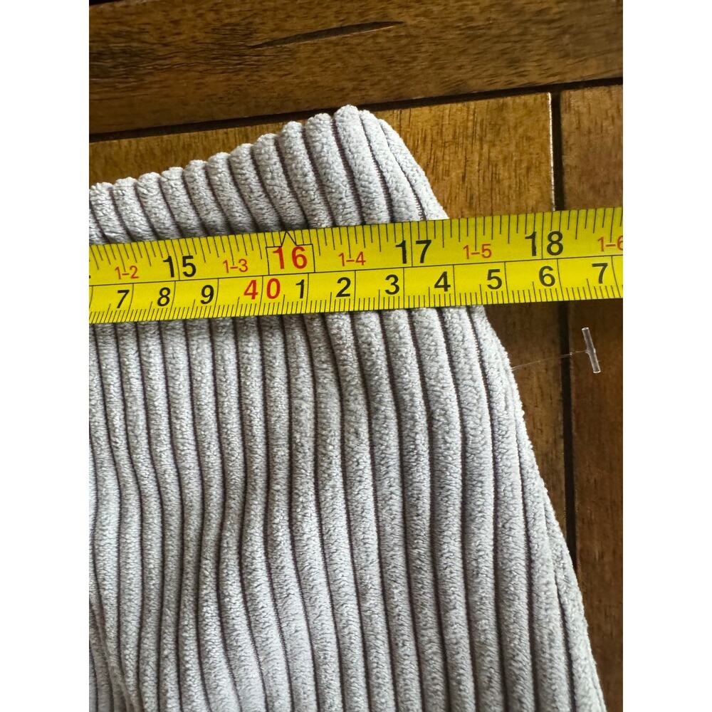 NWT Lulus High Class Corduroy Mini Skirt Gray XL Ribbed A-Line - Picture 7 of 8